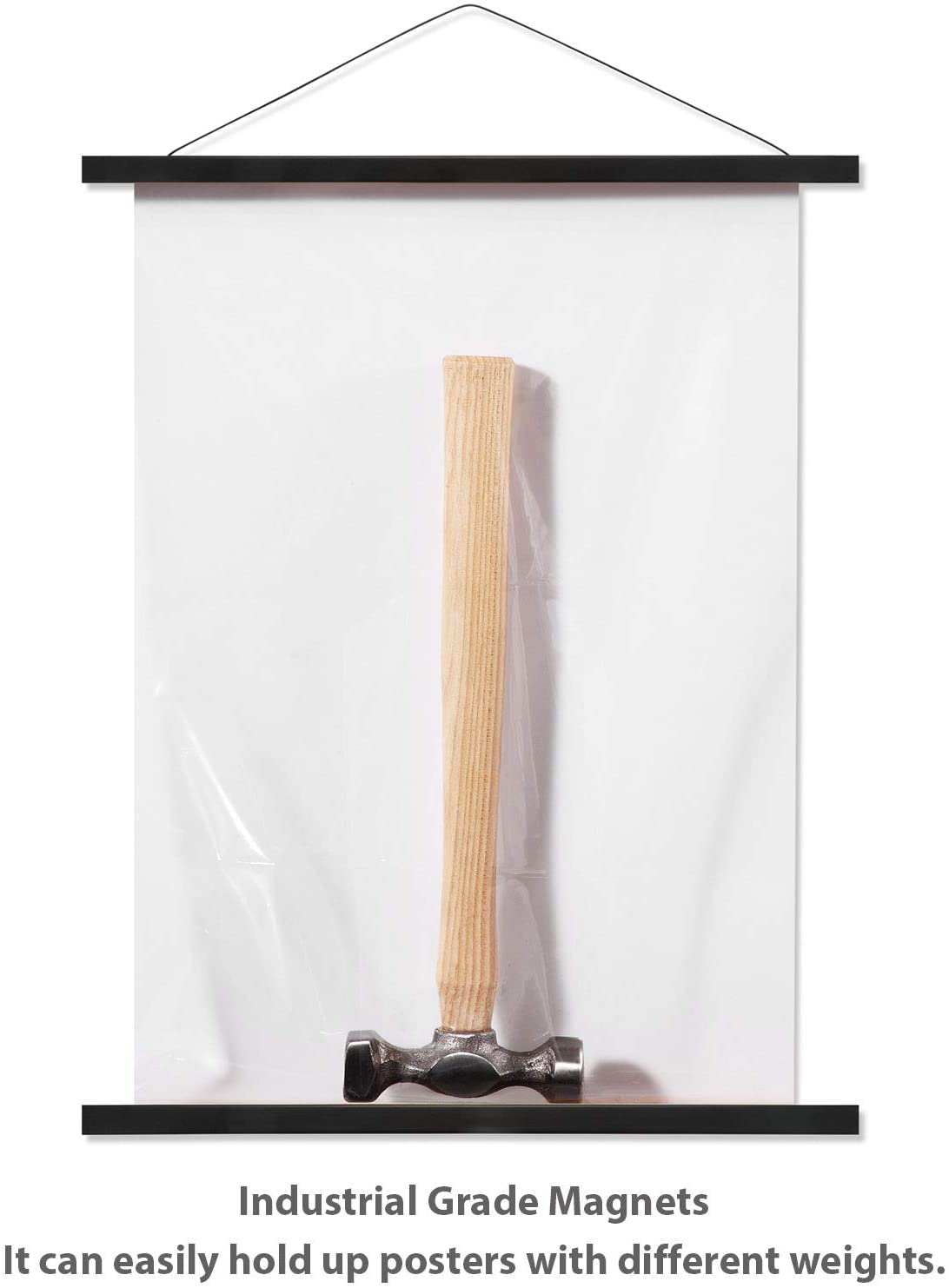Magnetic Poster Frame Hanger, Natural Teak, 20x28 20x30 20x24 Poster Hanger for Photos, Pictures, Prints, Maps, Scrolls and Canvas Artwork