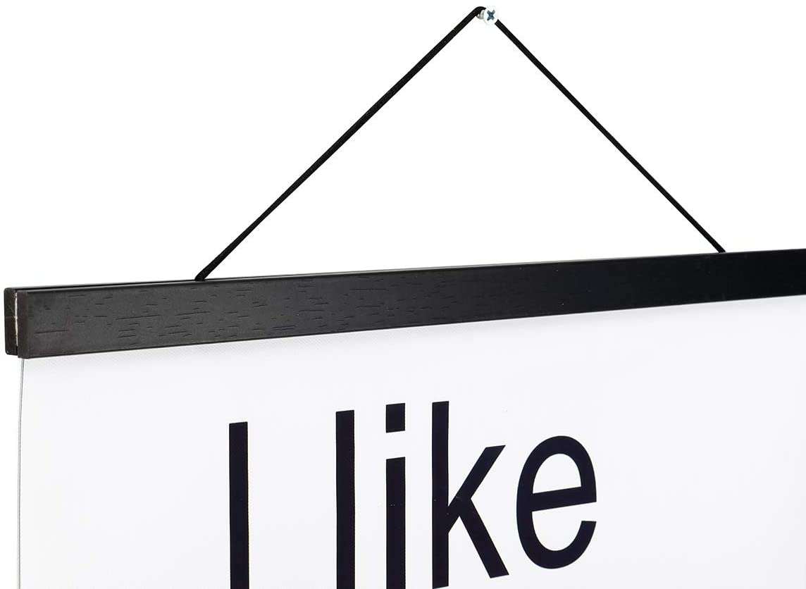 Artmag Magneitc Poster Hanger Frame, 18x24 18x12 18x28 Light Wood Wooden Magnet Canvas Artwork Print Dowel Poster Hangers Frames Hanging Kit (White, 18")