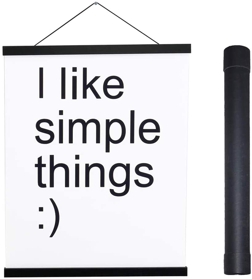 Artmag Magnetic Poster Hanger Frame, 21x28 21x36 21x16 Light Wood Wooden Magnet Canvas Artwork Print Dowel Poster Hangers Frames Hanging Kit (Walnut, 21")