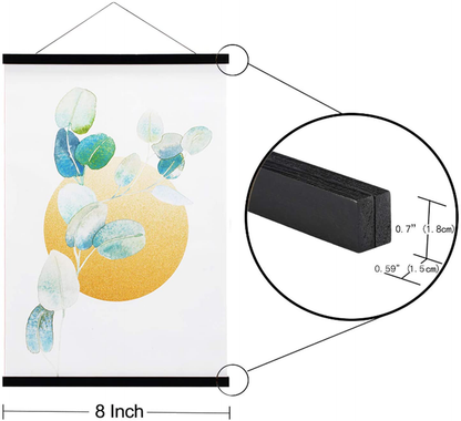 Wood Magnetic Poster Frame Hanger, 16x20 16x24 16x22 Black Magnet Poster Hanger for Posters, Prints, Photos, Pictures, Maps, Scrolls, and Canvas Artwork (Black, 16")