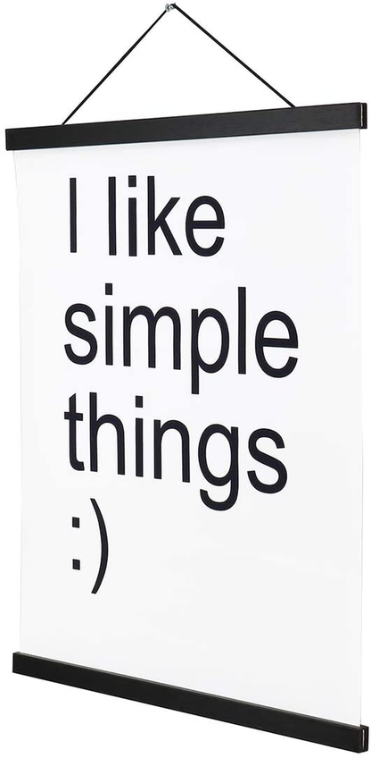 Artmag Magnetic Poster Hanger Frame, 21x28 21x36 21x16 Light Wood Wooden Magnet Canvas Artwork Print Dowel Poster Hangers Frames Hanging Kit (Walnut, 21")