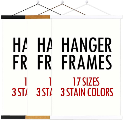 Ywlake Magnetic Poster Hanger, 8x10 8x20 8x11 Poster Frame Wood Wooden Magnet Print Posters Dowel Scroll Hanger Hangers Hanging Kit for Walls Map Canvas Artwork (Black, 8")