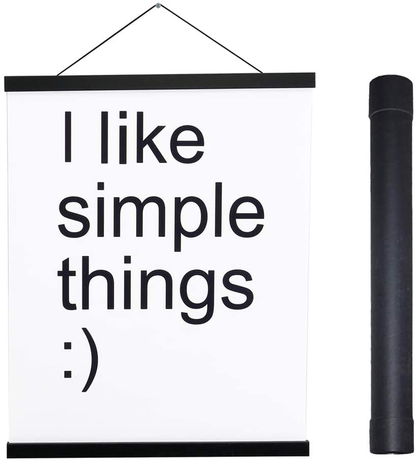 Artmag Magneitc Poster Hanger Frame, 18x24 18x12 18x28 Light Wood Wooden Magnet Canvas Artwork Print Dowel Poster Hangers Frames Hanging Kit (White, 18")
